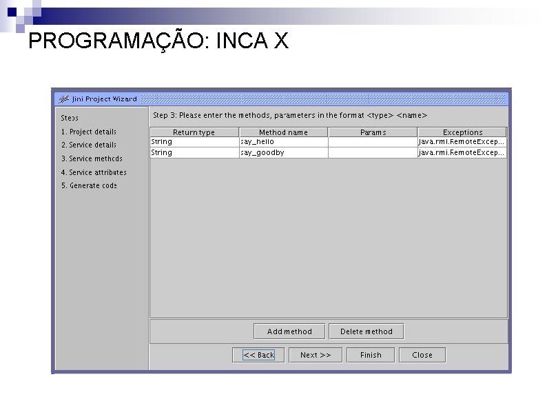 PROGRAMAÇÃO: INCA X 