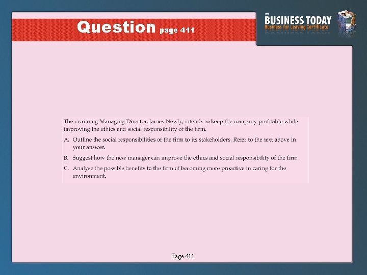 Question page 411 Page 411 