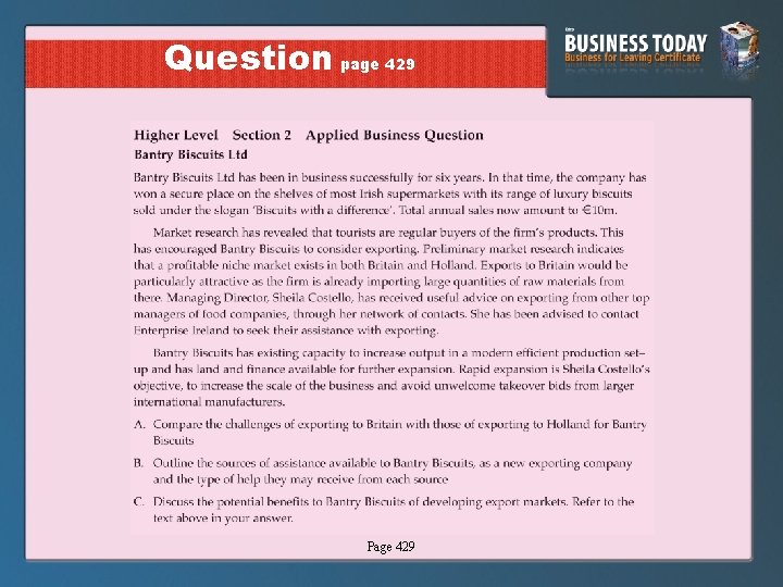 Question page 429 Page 429 