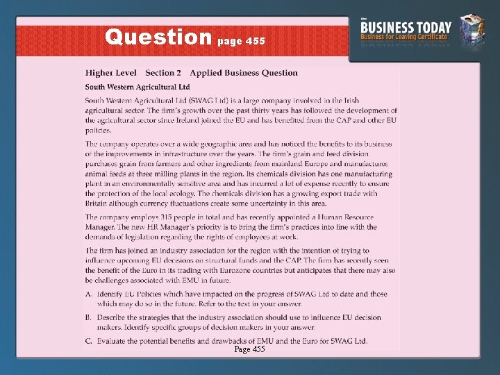 Question page 455 Page 455 