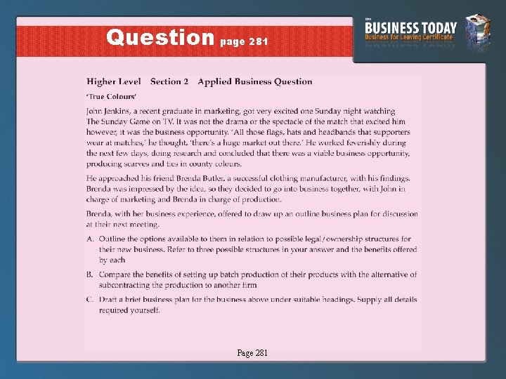 Question page 281 Page 281 
