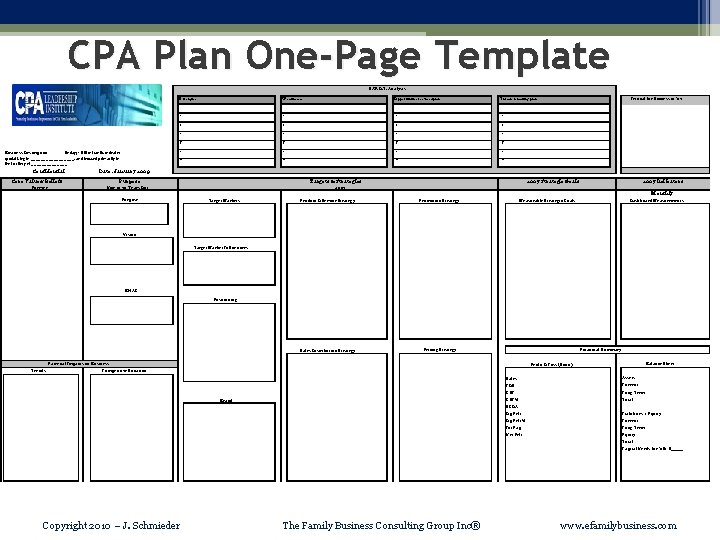 CPA Plan One-Page Template 1 -Page Strategic Plan Summary 2009 DRAFT (1 -10 -09)