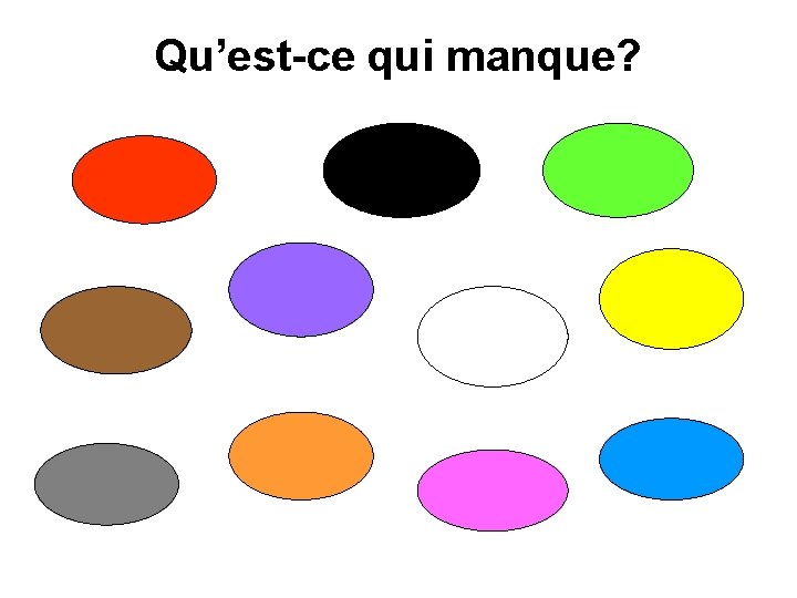 Qu’est-ce qui manque? 