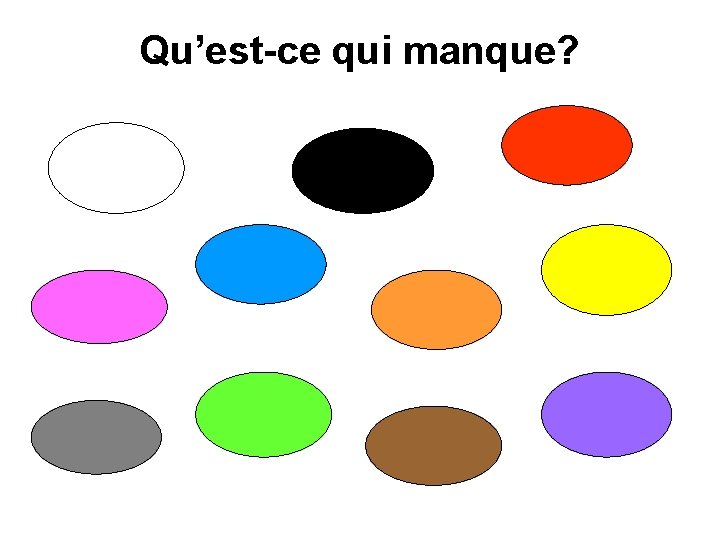 Qu’est-ce qui manque? 