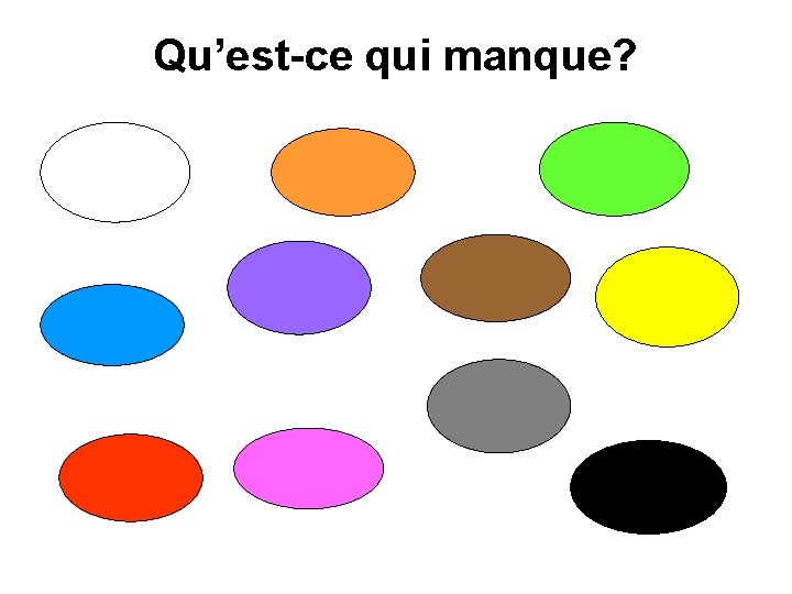 Qu’est-ce qui manque? 