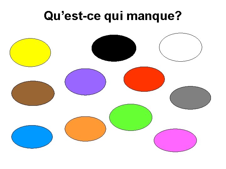 Qu’est-ce qui manque? 