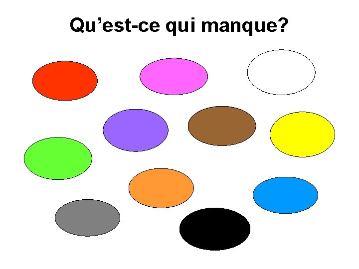 Qu’est-ce qui manque? 