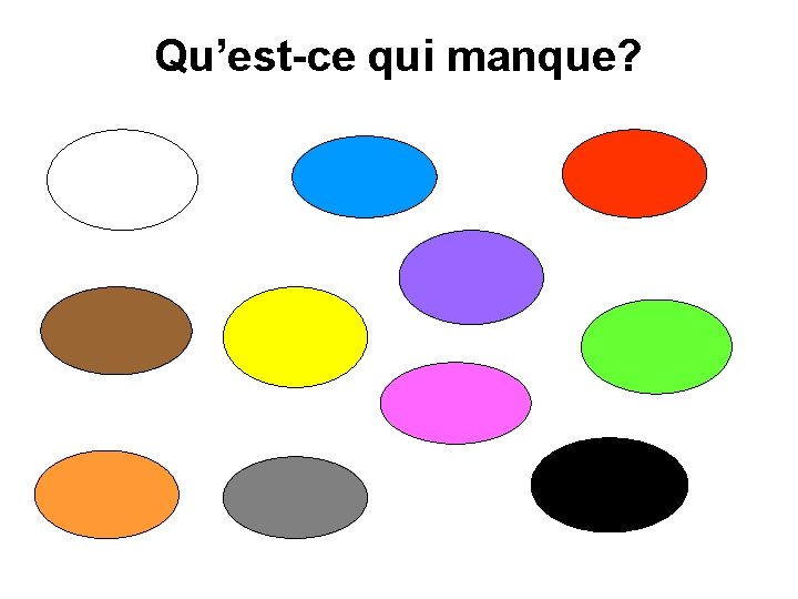 Qu’est-ce qui manque? 