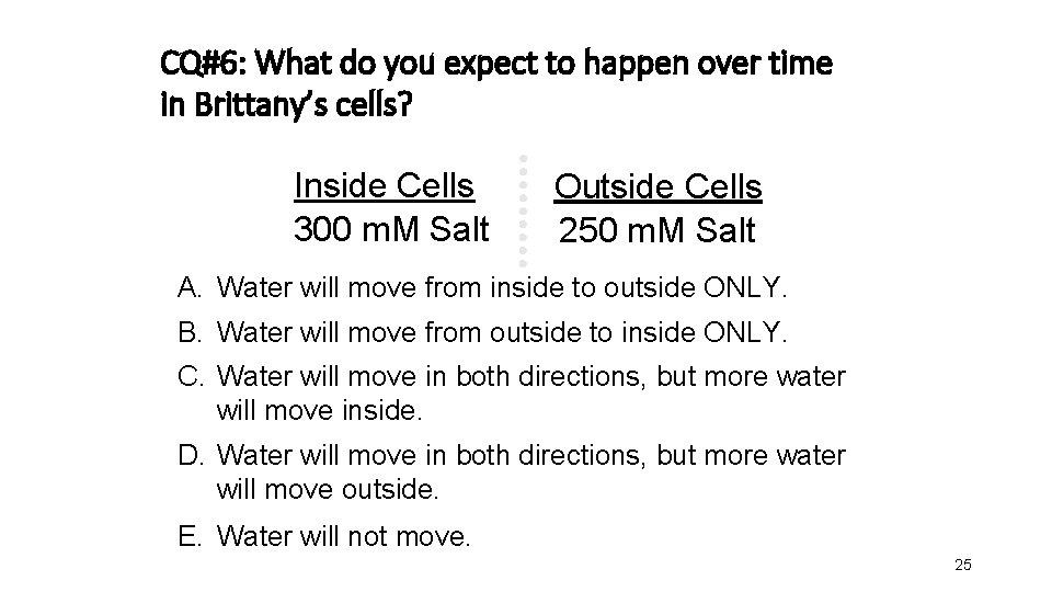 CQ#6: What do you expect to happen over time in Brittany’s cells? Inside Cells