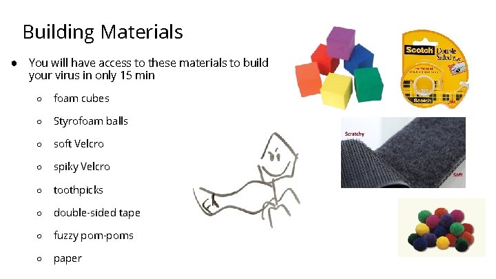 Building Materials ● You will have access to these materials to build your virus