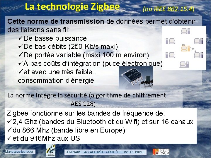 La technologie Zigbee (ou IEEE 802. 15. 4) Cette norme de transmission de données