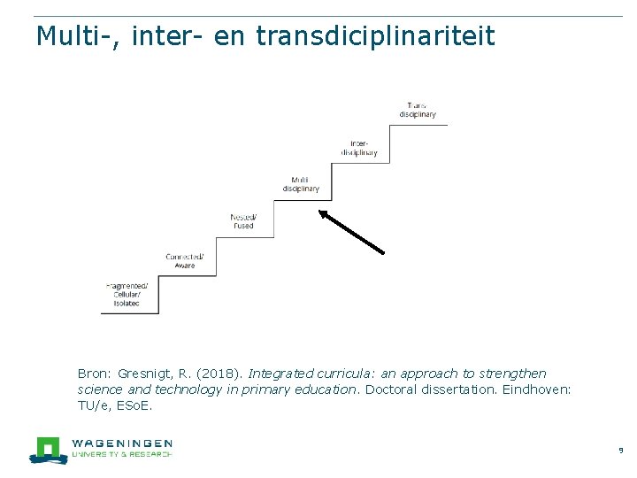 Multi-, inter- en transdiciplinariteit Bron: Gresnigt, R. (2018). Integrated curricula: an approach to strengthen