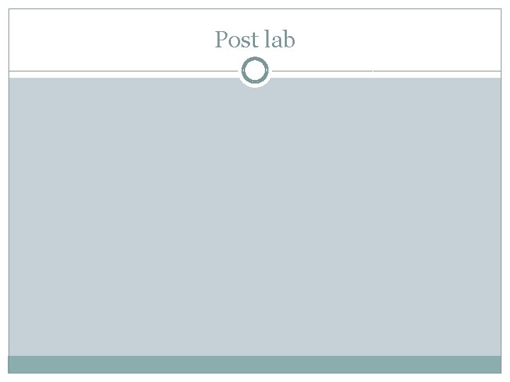 Post lab 
