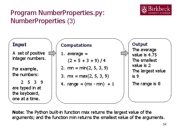 Program Number. Properties. py: Number. Properties (3) Input Computations A set of positive integer