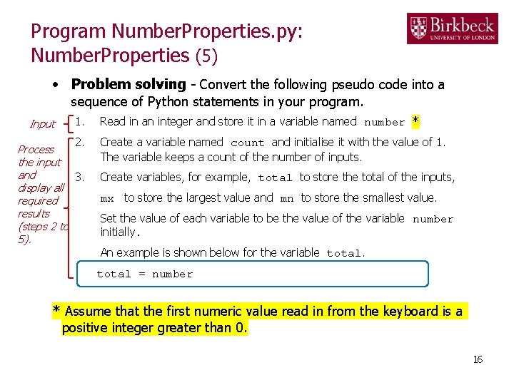 Program Number. Properties. py: Number. Properties (5) • Problem solving - Convert the following