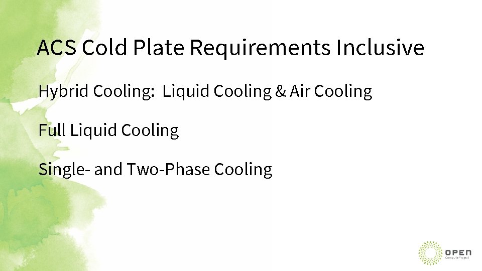 ACS Cold Plate Introduction Jessica Gullbrand Cold Plate