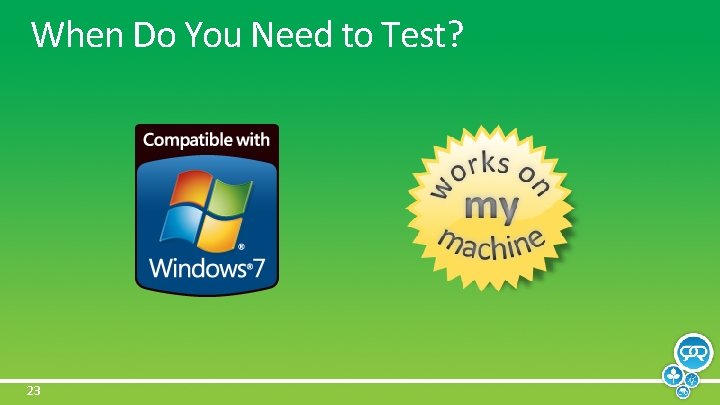 When Do You Need to Test? 23 