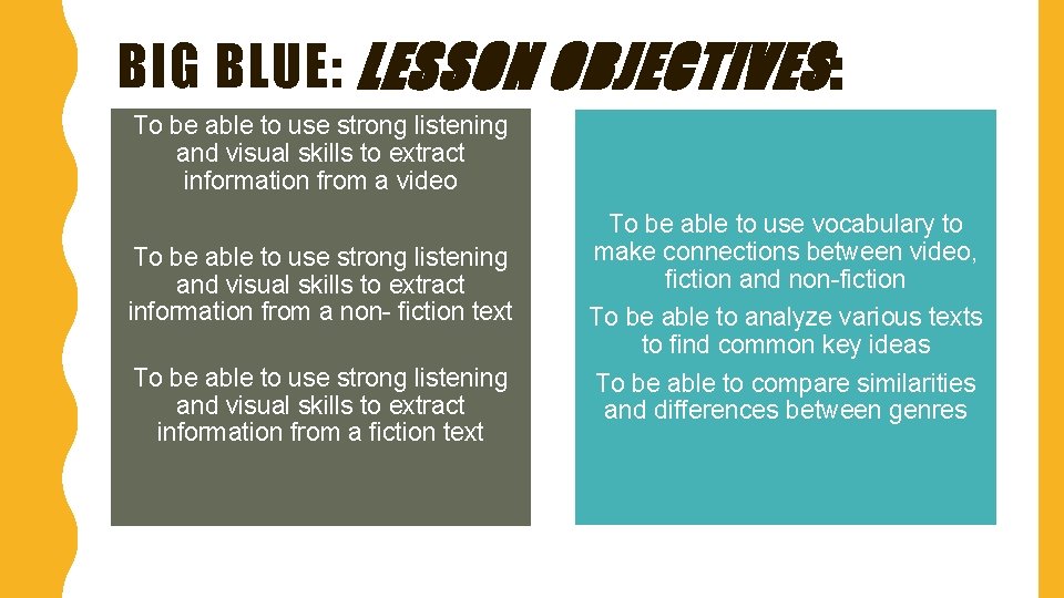 BIG BLUE BY SHELLEY GILL BIG BLUE LESSON
