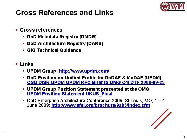 Cross References and Links § Cross references § Do. D Metadata Registry (DMDR) §