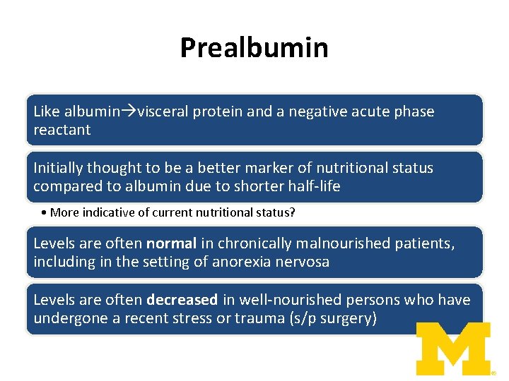 Prealbumin Like albumin visceral protein and a negative acute phase reactant Initially thought to