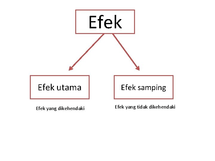 Efek utama Efek samping Efek yang dikehendaki Efek yang tidak dikehendaki 