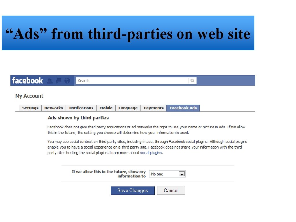 “Ads” from third-parties on web site 