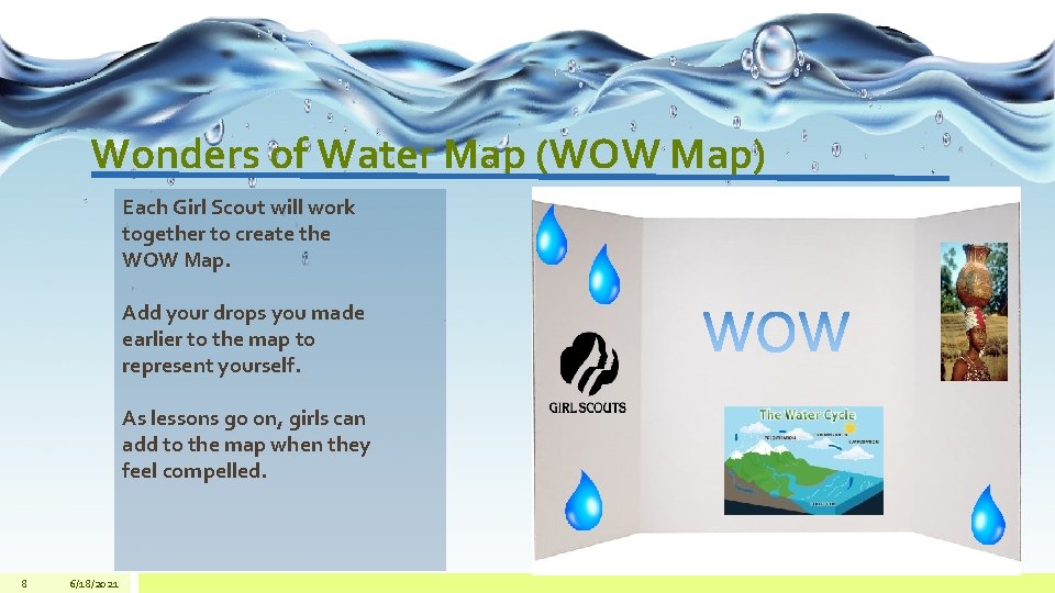 Wonders of Water Map (WOW Map) Each Girl Scout will work together to create