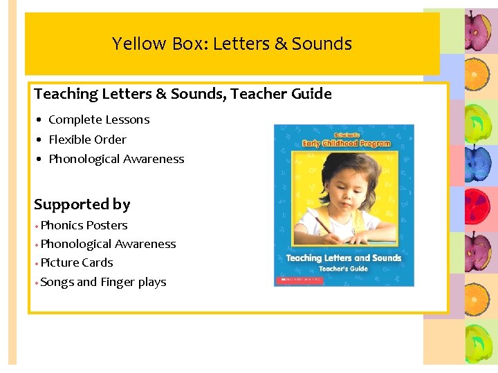 Yellow Box: Letters & Sounds Teaching Letters & Sounds, Teacher Guide • Complete Lessons