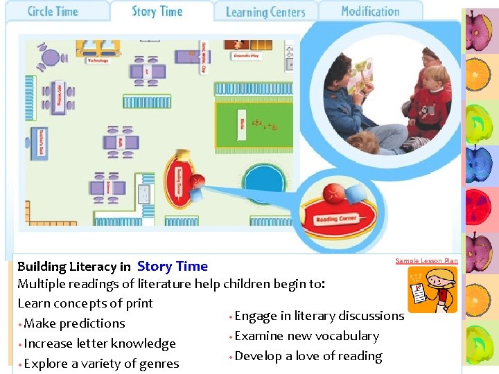 Sample Lesson Plan Building Literacy in Story Time Multiple readings of literature help children