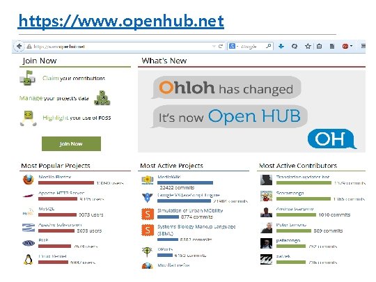 https: //www. openhub. net 