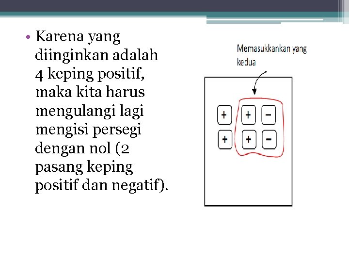  • Karena yang diinginkan adalah 4 keping positif, maka kita harus mengulangi lagi