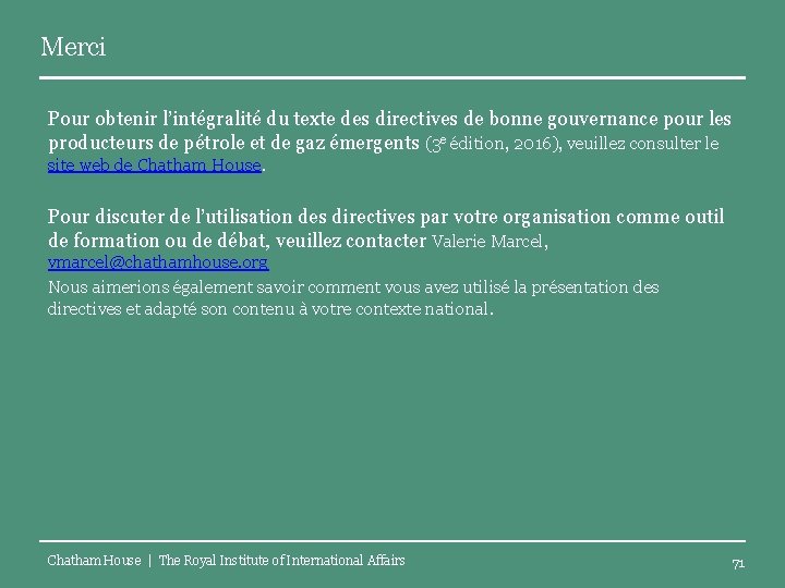 Merci Pour obtenir l’intégralité du texte des directives de bonne gouvernance pour les producteurs