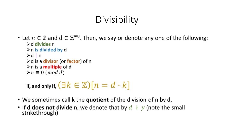 Divisibility • 