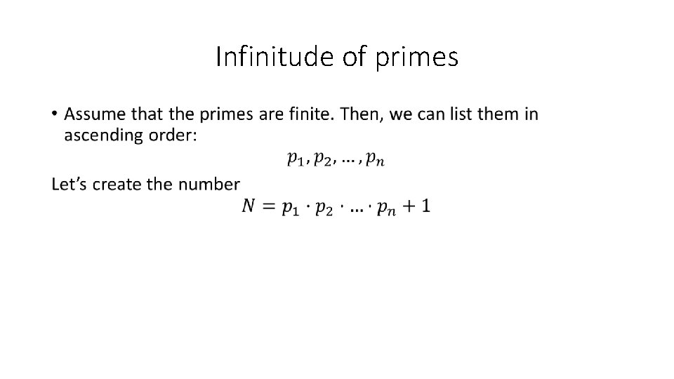 Infinitude of primes • 