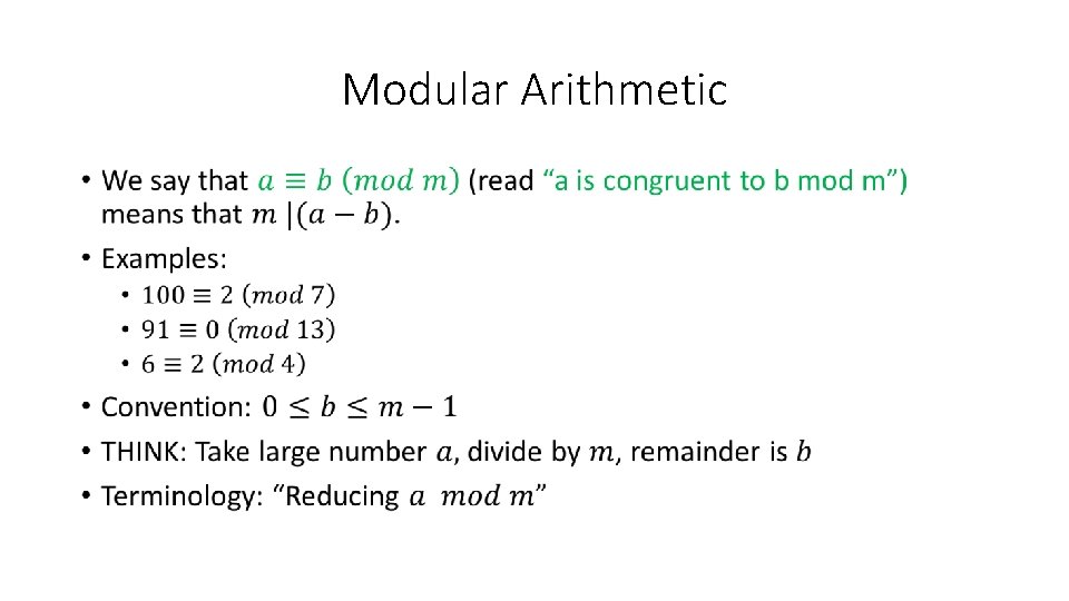 Modular Arithmetic • 
