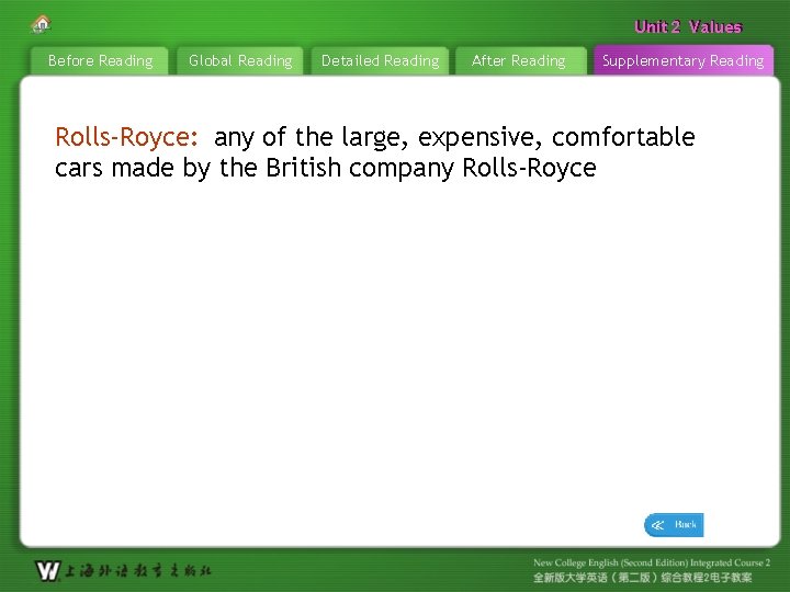 Unit 22 Values Unit Before Reading Global Reading Detailed Reading After Reading Supplementary Reading