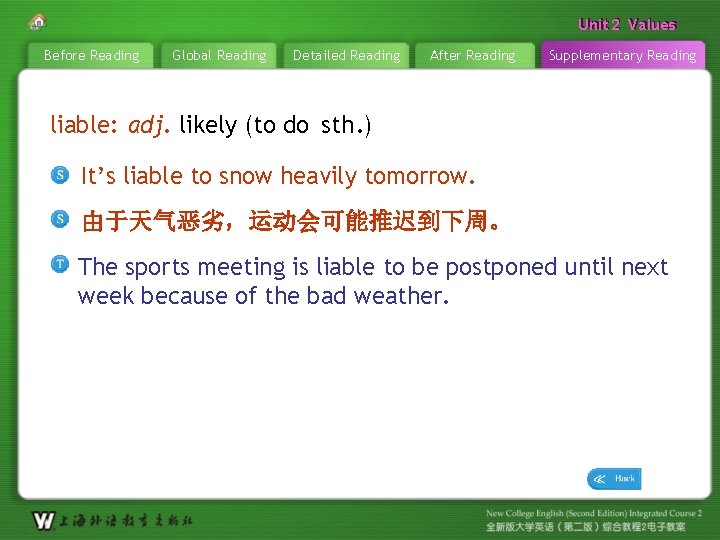 Unit 22 Values Unit Before Reading Global Reading Detailed Reading After Reading Supplementary Reading