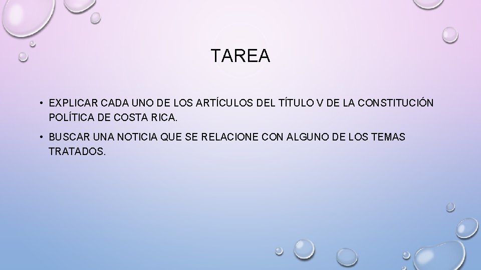 TAREA • EXPLICAR CADA UNO DE LOS ARTÍCULOS DEL TÍTULO V DE LA CONSTITUCIÓN