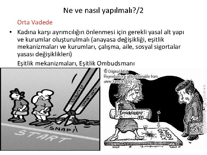 Ne ve nasıl yapılmalı? /2 Orta Vadede • Kadına karşı ayrımcılığın önlenmesi için gerekli