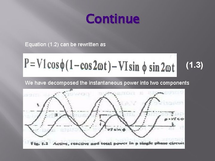 Continue Equation (1. 2) can be rewritten as (1. 3) We have decomposed the