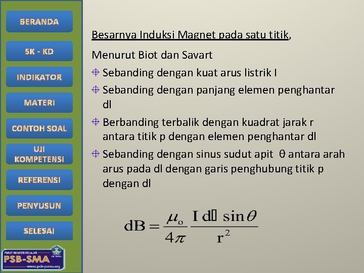 BERANDA SK - KD INDIKATOR MATERI CONTOH SOAL UJI KOMPETENSI REFERENSI PENYUSUN SELESAI Besarnya