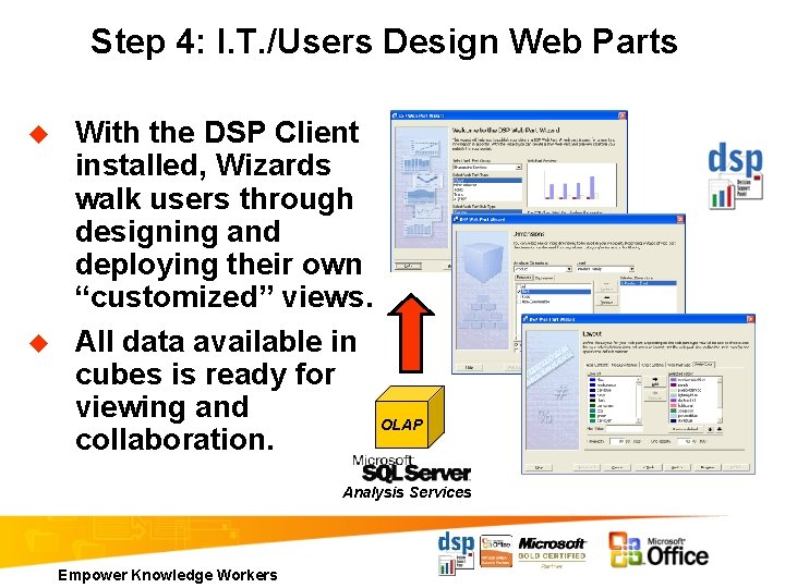 Step 4: I. T. /Users Design Web Parts u u With the DSP Client