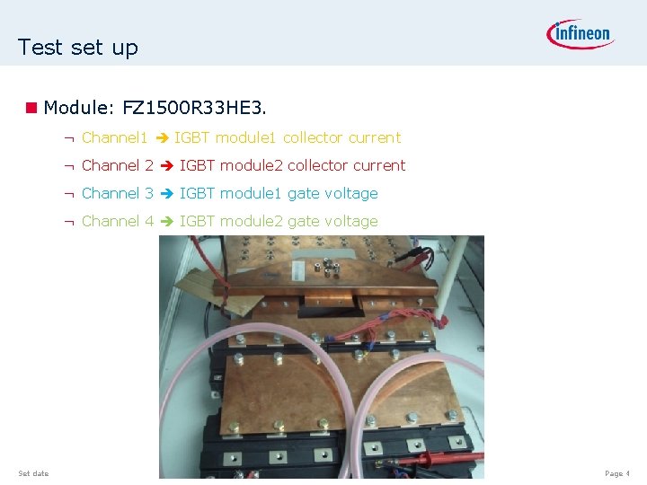 Test set up Module: FZ 1500 R 33 HE 3. ¬ Channel 1 IGBT