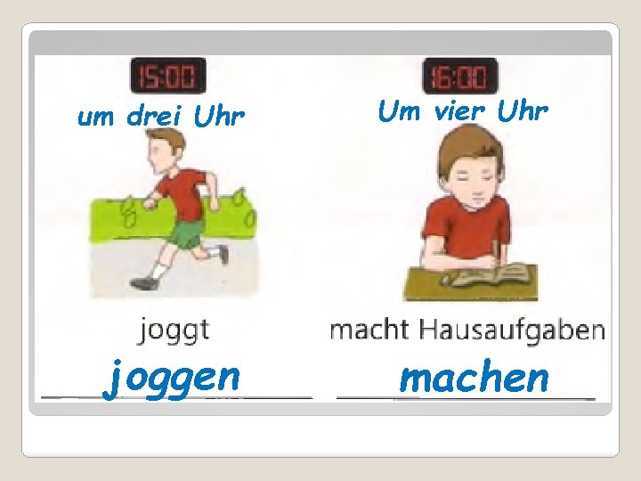 um drei Uhr Um vier Uhr joggen machen 