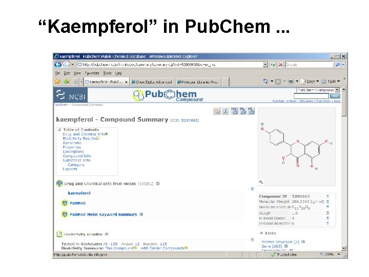 “Kaempferol” in Pub. Chem. . . “Kaempferol” in Pub. Chem. . .