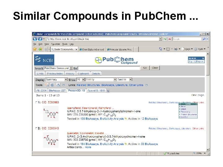 Similar Compounds in Pub. Chem. . . Similar Compounds in Pub. Chem. . .