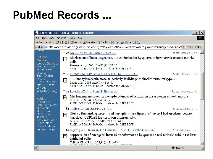 Pub. Med Records. . . Pub. Med Records. . .