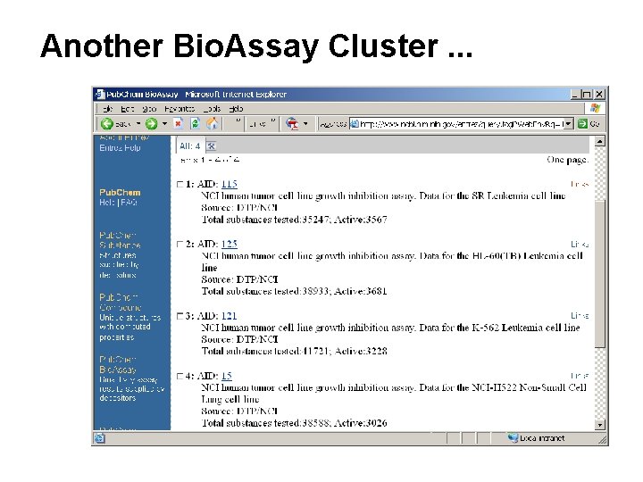 Another Bio. Assay Cluster. . . Another Bio. Assay Cluster. . .