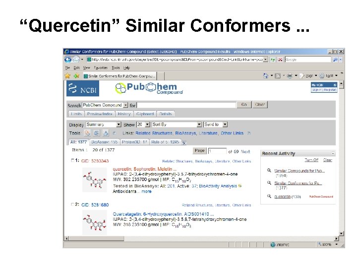 “Quercetin” Similar Conformers. . . “Quercetin” Similar Conformers. . .