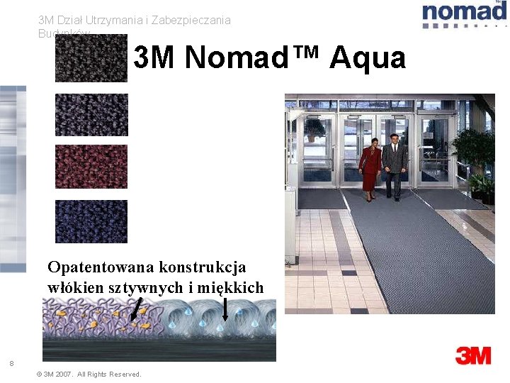 3 M Dział Utrzymania i Zabezpieczania Budynków 3 M Nomad™ Aqua Opatentowana konstrukcja włókien